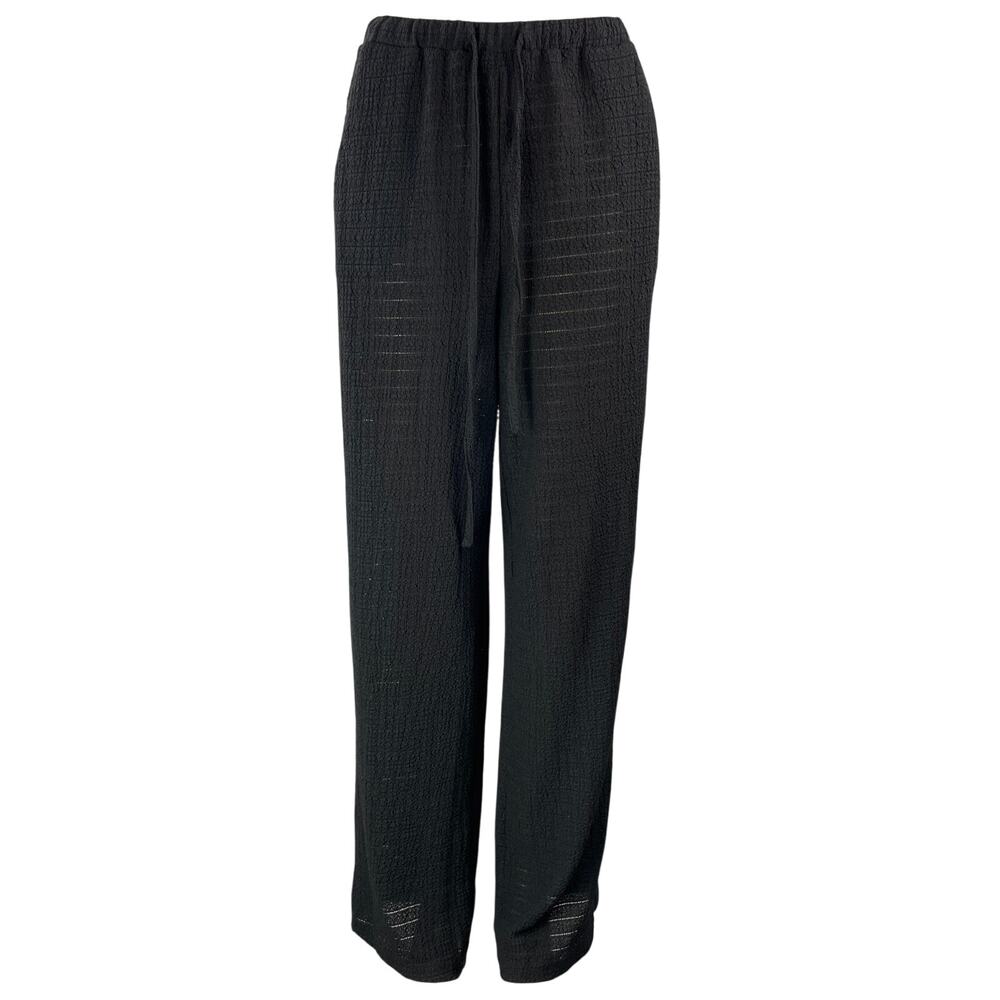 Peppermayo Women's Black Drawstring Elastic Waist Relaxed Lounge Trouser Pants 2